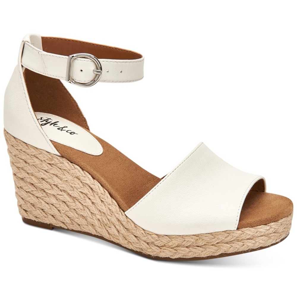 White Leather Espadrilles